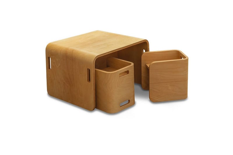 Bord och stolar set (3 delar) Miraeny Natur - Natur - Möbler - Möbelset - Möbelset för kök & matplats