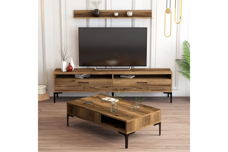 Brutorp Möbelset För Vardagsrum - Valnöt - Möbler - Möbelset - Möbelset för vardagsrum