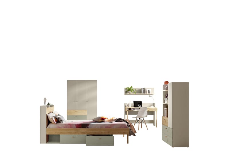 Buhan Möbelset För Sovrum - Beige/Brun - Möbler - Möbelset - Möbelset för sovrum