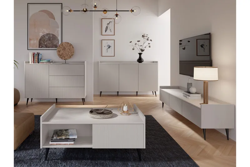 Chiku Möbelset För Vardagsrum - Beige - Möbler - Möbelset - Möbelset för vardagsrum