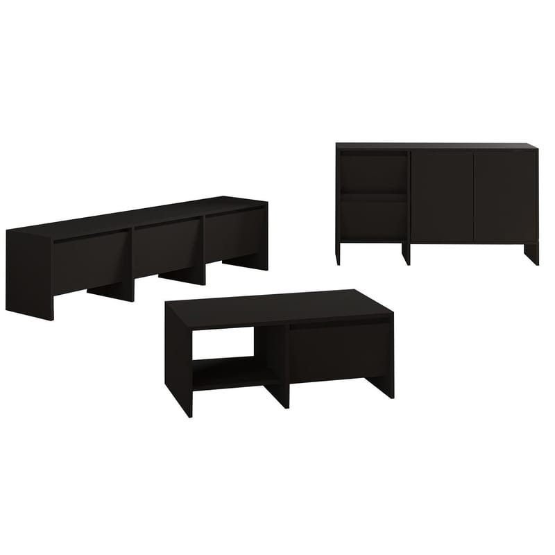 Crala Vardagsrumsmöbelset 160x40x35 cm - Svart - Möbler - Möbelset - Möbelset för vardagsrum