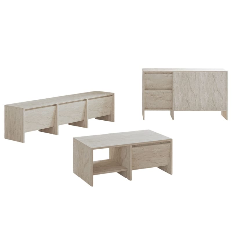 Crala Vardagsrumsmöbelset 160x40x35 cm - Travertin - Möbler - Möbelset - Möbelset för vardagsrum