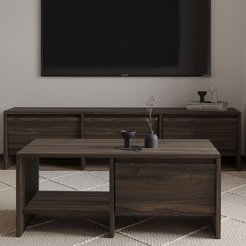 Crala Vardagsrumsmöbelset 160x40x35 cm - Valnöt - Möbler - Möbelset - Möbelset för vardagsrum