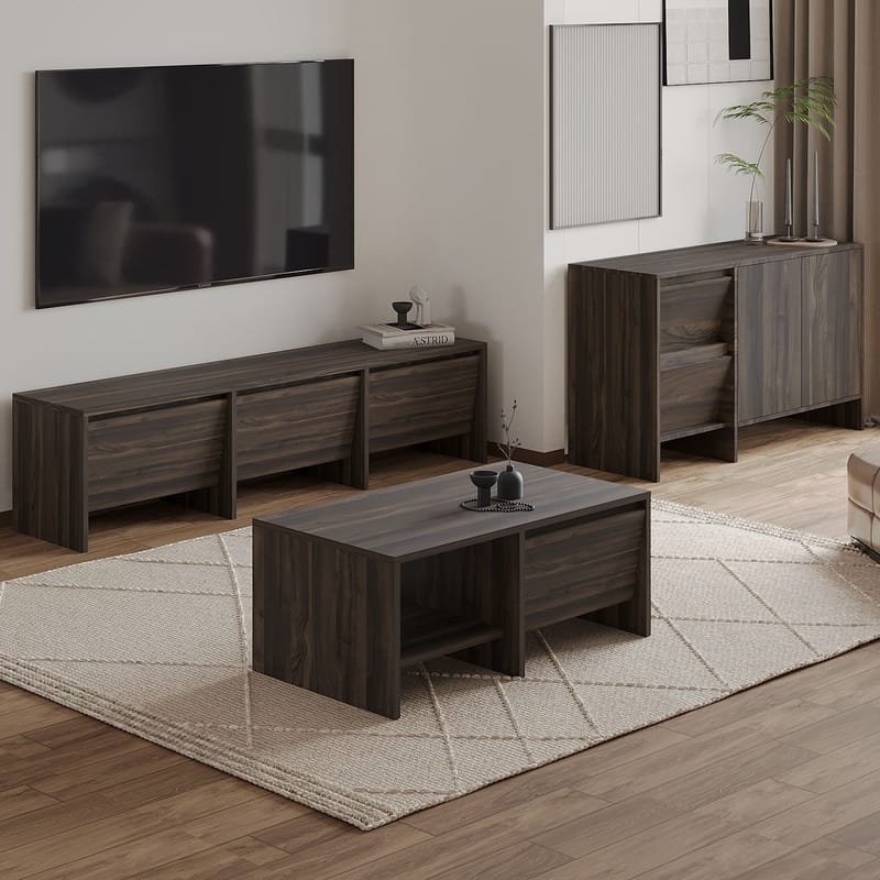 Crala Vardagsrumsmöbelset 160x40x35 cm - Valnöt - Möbler - Möbelset - Möbelset för vardagsrum