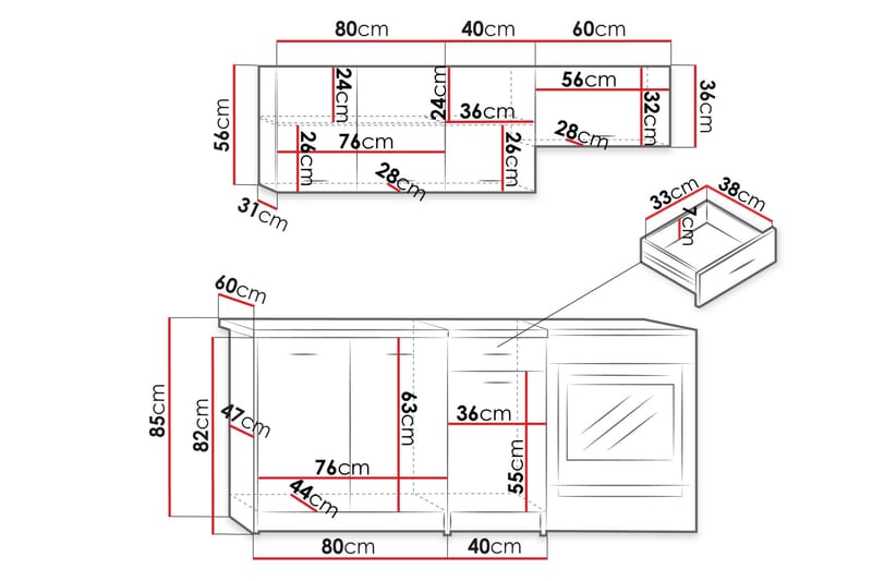 Crawley Möbelset För Kök & Matplats - Beige - Möbler - Möbelset - Möbelset för kök & matplats