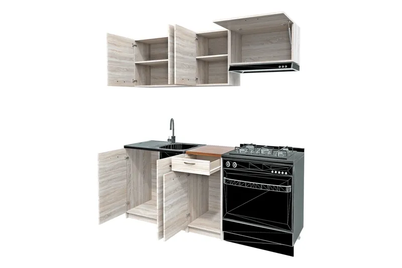 Crawley Möbelset För Kök & Matplats - Beige - Möbler - Möbelset - Möbelset för kök & matplats