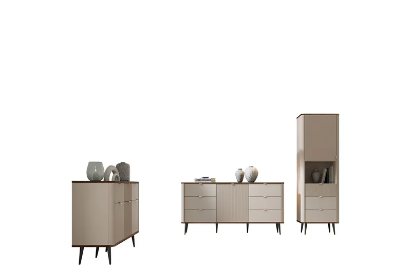 Cucina Möbelset För Vardagsrum - Beige/Brun - Möbler - Möbelset - Möbelset för vardagsrum