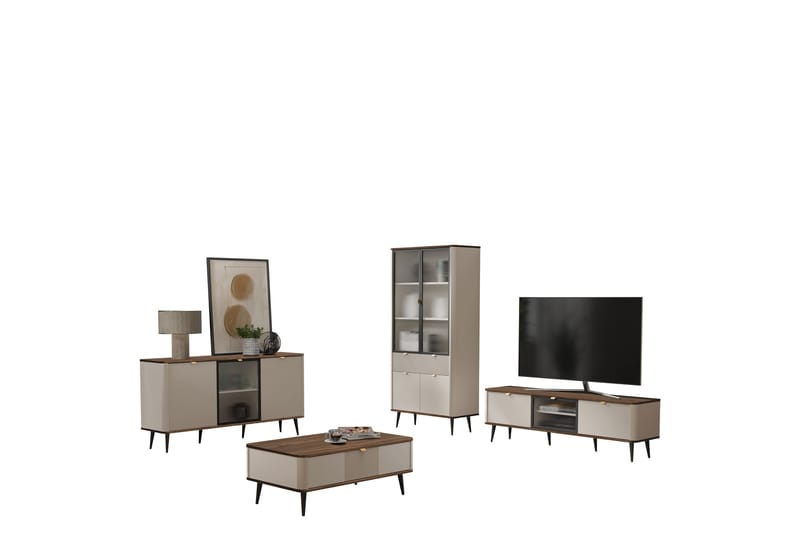 Cucina Möbelset För Vardagsrum - Beige/Grå - Möbler - Möbelset - Möbelset för vardagsrum