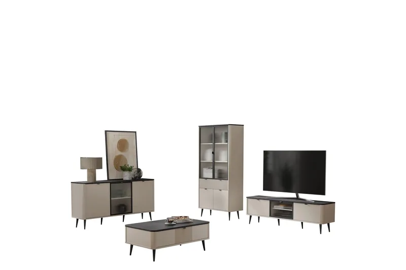 Cucina Möbelset För Vardagsrum - Beige/Grå - Möbler - Möbelset - Möbelset för vardagsrum