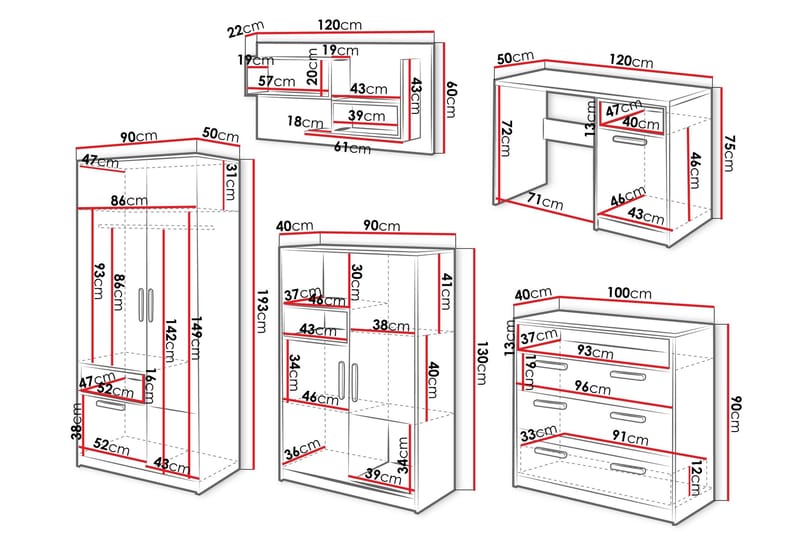 Dekona Möbelset För Vardagsrum - Beige - Möbler - Möbelset - Möbelset för vardagsrum