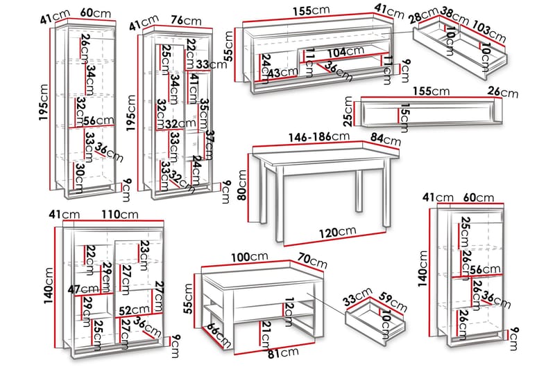 Dorana Möbelset För Vardagsrum - Beige - Möbler - Möbelset - Möbelset för vardagsrum
