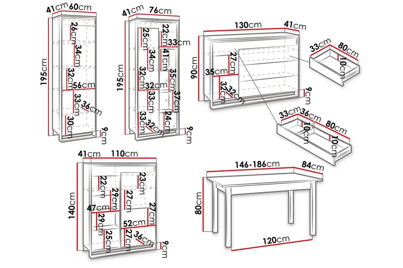 Dorana Möbelset För Vardagsrum - Brun/Svart - Möbler - Möbelset - Möbelset för vardagsrum