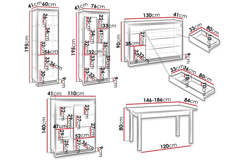 Dorana Möbelset För Vardagsrum - Brun/Svart - Möbler - Möbelset - Möbelset för vardagsrum