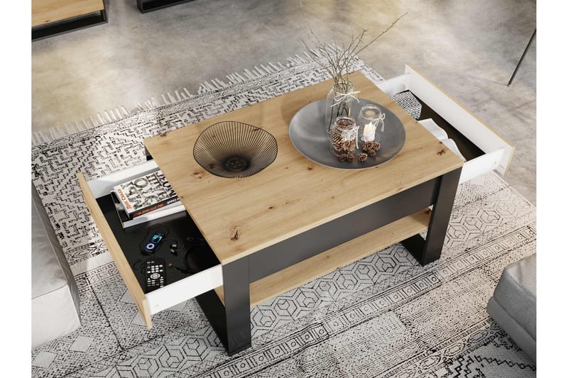 Dorana Möbelset För Vardagsrum - Brun/Svart - Möbler - Möbelset - Möbelset för vardagsrum