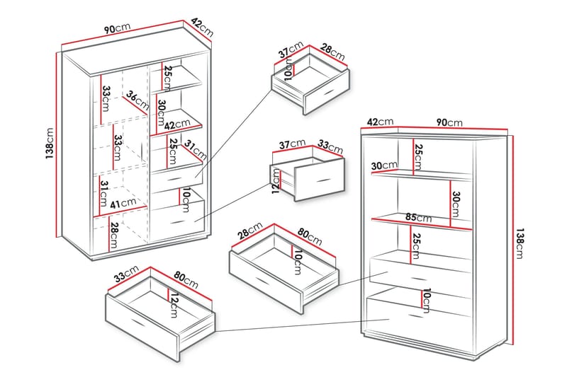 Drifts Möbelset För Vardagsrum - Grå - Möbler - Möbelset - Möbelset för vardagsrum