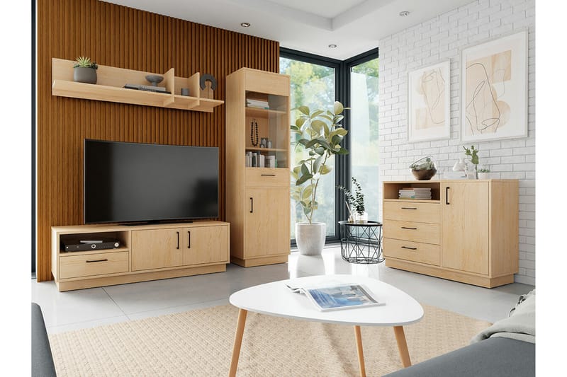 Edinbane Möbelset För Vardagsrum - Ljusbrun - Möbelset för vardagsrum