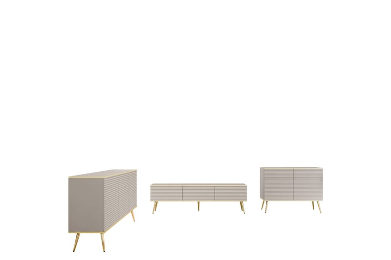 Edson Möbelset För Vardagsrum - Beige - Möbler - Möbelset - Möbelset för vardagsrum