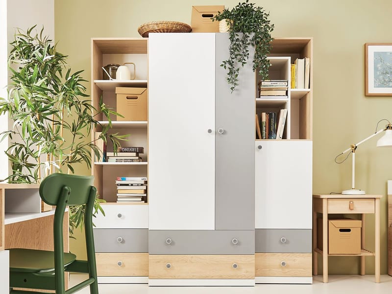 Elvaren Möbelset Garderob och Bokhylla - Möbler - Möbelset - Möbelset för vardagsrum