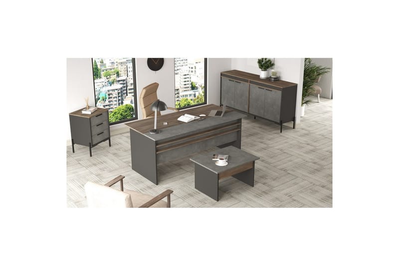 Enor Möbelset För Kontor - Silver/Antracit - Möbler - Möbelset - Möbelset för kontor