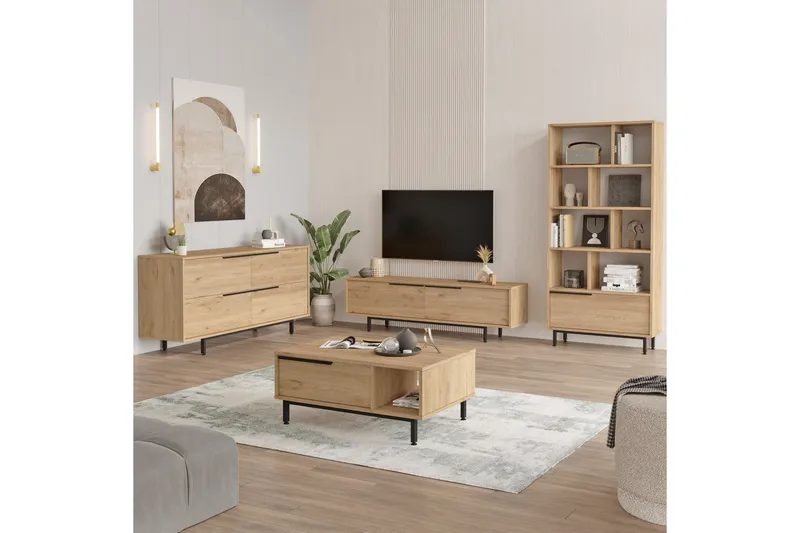 Erhan Möbelset För Vardagsrum - Ek - Möbler - Möbelset - Möbelset för vardagsrum