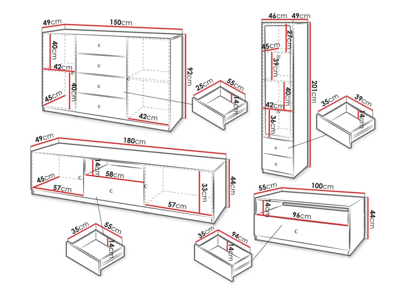 Fayric Möbelset För Vardagsrum - Beige - Möbler - Möbelset - Möbelset för vardagsrum