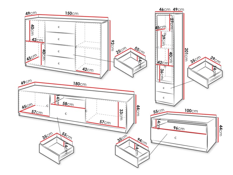 Fayric Möbelset För Vardagsrum - Beige - Möbler - Möbelset - Möbelset för vardagsrum