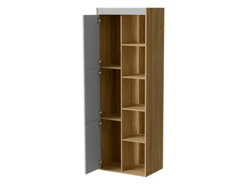 Fiorea Möbelset - Tv-bänk 200 cm + Vägghylla 138 cm +  Skänk 151 cm + Vitrinskåp 60 cm - brun och grå - Möbler - Möbelset - Möbelset för vardagsrum