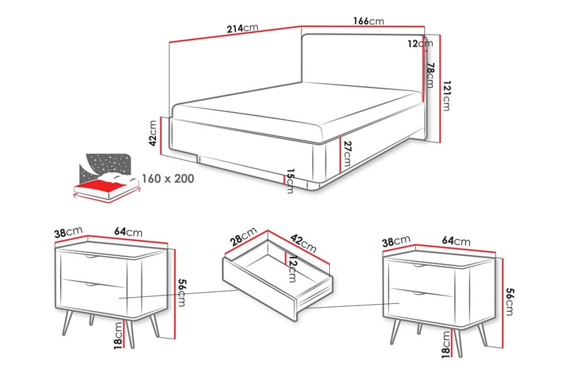 Forba Möbelset För Sovrum - Beige - Möbler - Möbelset - Möbelset för sovrum