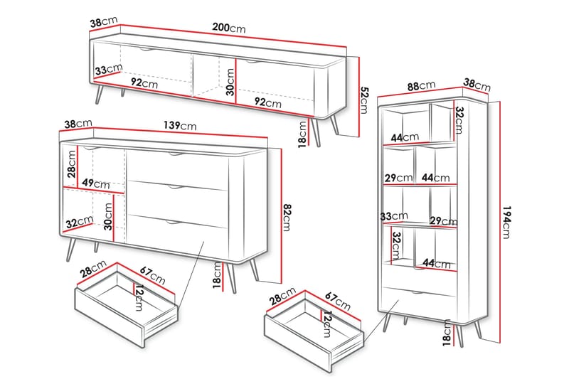 Forba Möbelset För Vardagsrum - Beige - Möbler - Möbelset - Möbelset för vardagsrum