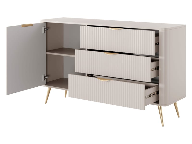 Forba Möbelset vardagsrum - tv-bänk, bokhylla och skänk - vit - Möbler - Möbelset - Möbelset för vardagsrum