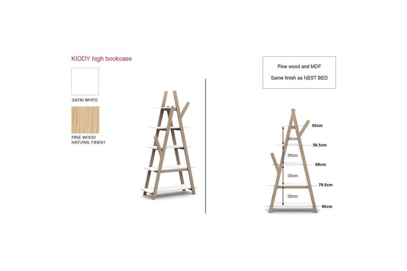 Garderob med säng nattduksbord skrivbord bokhylla Kiddy - Möbler - Möbelset - Möbelset för sovrum
