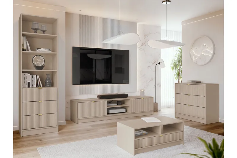 Gudelia Möbelset För Vardagsrum - Beige - Möbler - Möbelset - Möbelset för vardagsrum