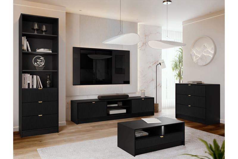 Gudelia Möbelset För Vardagsrum - Svart - Möbler - Möbelset - Möbelset för vardagsrum