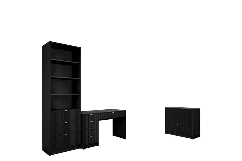 Gudelia Möbelset För Vardagsrum - Svart - Möbler - Möbelset - Möbelset för vardagsrum