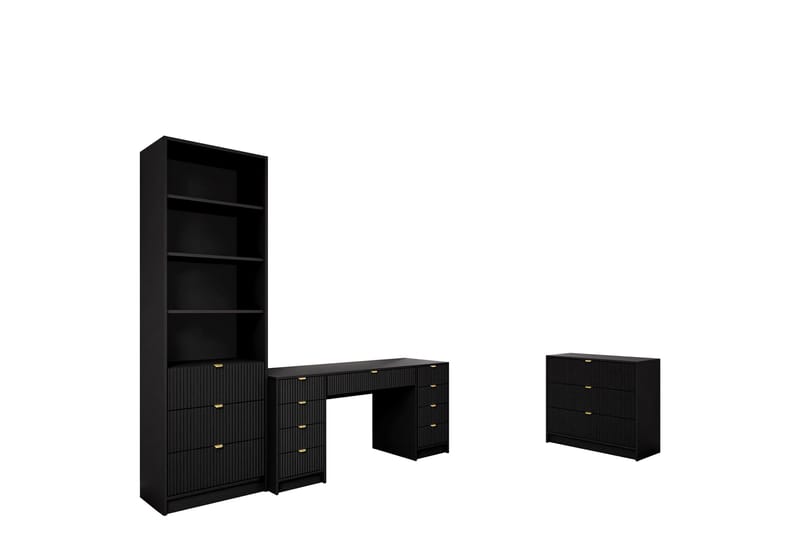 Gudelia Möbelset För Vardagsrum - Svart - Möbler - Möbelset - Möbelset för vardagsrum