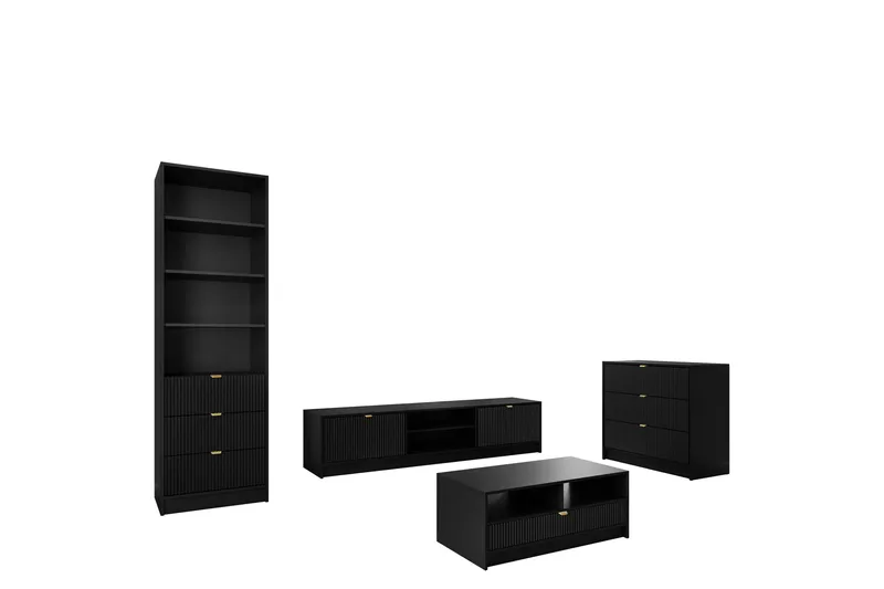 Gudelia Möbelset För Vardagsrum - Svart - Möbler - Möbelset - Möbelset för vardagsrum
