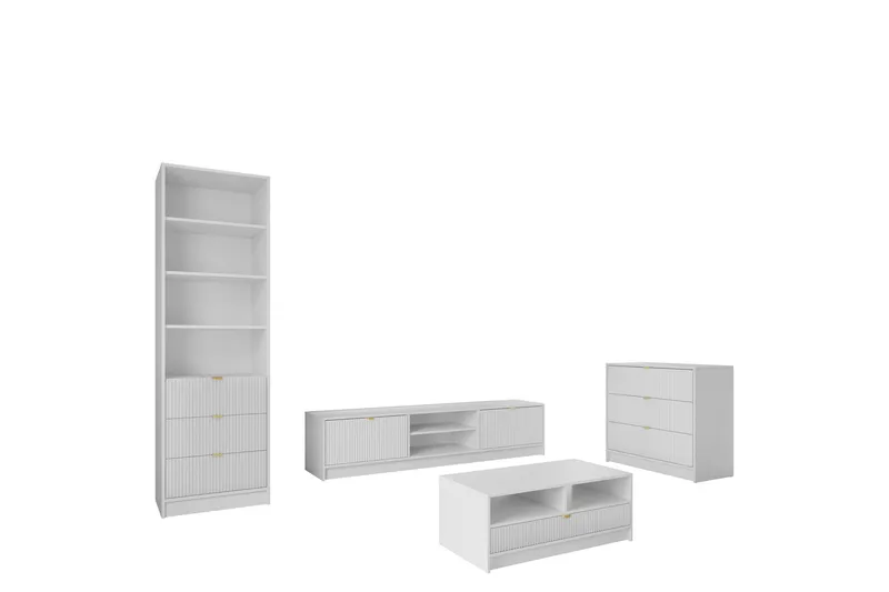 Gudelia Möbelset För Vardagsrum - Vit - Möbler - Möbelset - Möbelset för vardagsrum