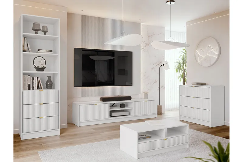 Gudelia Möbelset För Vardagsrum - Vit - Möbler - Möbelset - Möbelset för vardagsrum