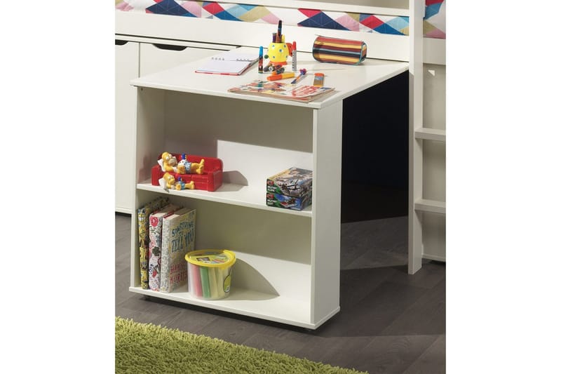 Halvhöjdssäng med skrivbord bokhylla 2-dörrars skåp och vägghylla Pino - Möbler - Möbelset - Möbelset för sovrum