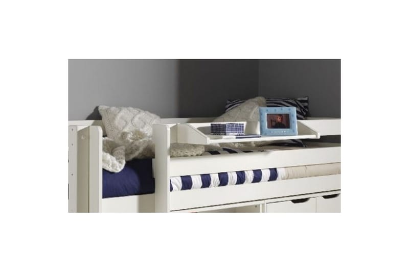 Halvhöjdssäng med skrivbord bokhylla 2-dörrars skåp och vägghylla Pino - Möbler - Möbelset - Möbelset för sovrum