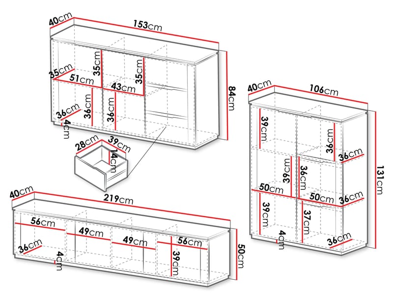 Hilafin Möbelset för Vardagsrum - Möbler - Möbelset - Möbelset för vardagsrum