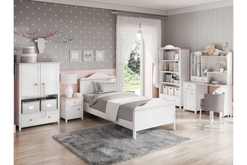 Hilts Möbelset För Sovrum - Vit/Rosa - Möbler - Möbelset - Möbelset för sovrum