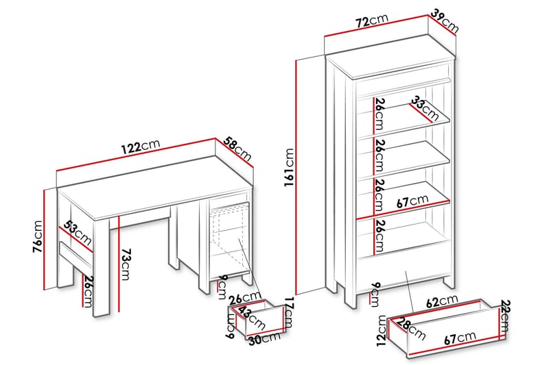Huddinge Möbelset För Vardagsrum - Brun/Svart - Möbler - Möbelset - Möbelset för vardagsrum