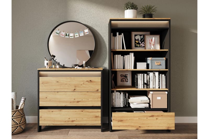 Huddinge Möbelset För Vardagsrum - Brun/Svart - Möbler - Möbelset - Möbelset för vardagsrum