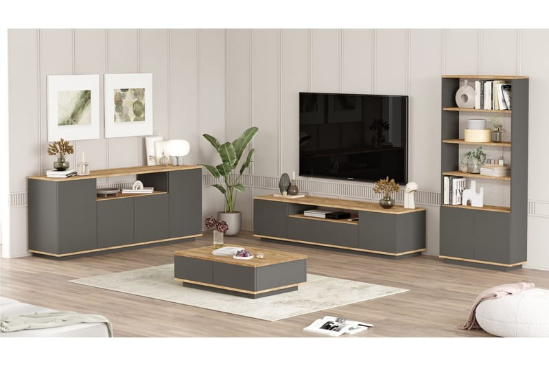 Jaivind Möbelset För Vardagsrum - Brun/Antracit - Möbler - Möbelset - Möbelset för vardagsrum