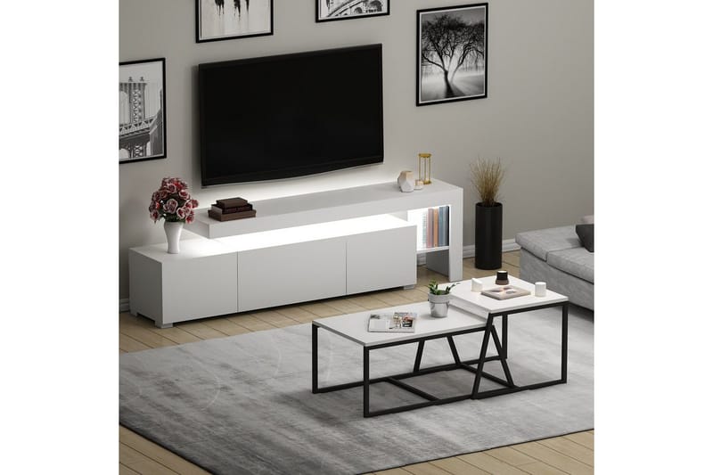 Jurukovo Möbelset För Vardagsrum - Vit - Möbler - Möbelset - Möbelset för vardagsrum
