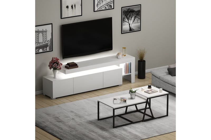 Jurukovo Möbelset För Vardagsrum - Vit - Möbler - Möbelset - Möbelset för vardagsrum