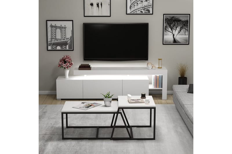 Jurukovo Möbelset För Vardagsrum - Vit - Möbler - Möbelset - Möbelset för vardagsrum