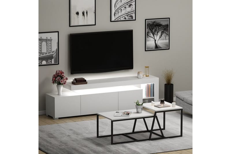 Jurukovo Möbelset För Vardagsrum - Vit - Möbler - Möbelset - Möbelset för vardagsrum