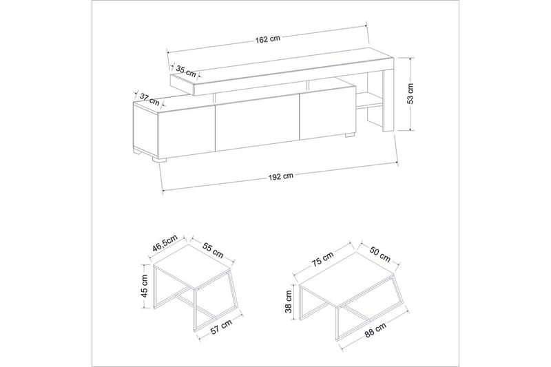 Jurukovo Möbelset För Vardagsrum - Vit - Möbler - Möbelset - Möbelset för vardagsrum